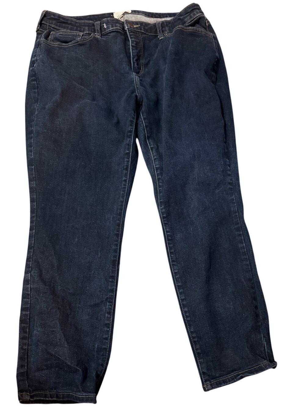 Universal Thread Dark Wash Mid Rise Slim Straight Leg Jeans, Size 16/33 Short